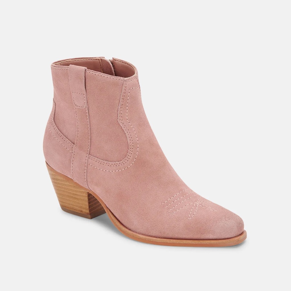 Dolce Vita Pink Suede SILMA Western Booties in rose or pink color 💖 worn 1x